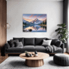 Mountain Lake Sunrise Living Room Demo