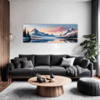 Mountain Lake Sunrise Living Room Demo