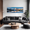 Mountain Lake Sunrise Living Room Demo