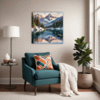 Mountain Lake Sunrise Living Room Demo