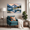 Mountain Lake Sunrise Living Room Demo