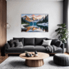 Mountain Lake Sunrise Living Room Demo
