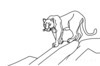 Minimalist Line Art Tracing Mountain Lion's Back