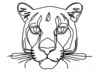 Minimalist Line Art Tracing Mountain Lion's Back