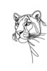 Minimalist Line Art Tracing Mountain Lion's Back