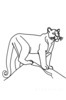 Minimalist Line Art Tracing Mountain Lion's Back