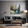 Mountain Waterfall Serenity Living Room Demo