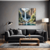 Mountain Waterfall Serenity Living Room Demo