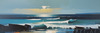 Minimalist Seascape Art Print of Ocean Depths in Dark Blues and Blacks