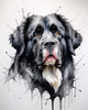 Abstract Art Print of a Gentle Newfoundland Dog