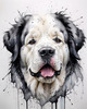 Abstract Art Print of a Gentle Newfoundland Dog