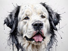 Abstract Art Print of a Gentle Newfoundland Dog