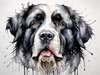 Abstract Art Print of a Gentle Newfoundland Dog