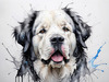 Abstract Art Print of a Gentle Newfoundland Dog