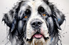 Abstract Art Print of a Gentle Newfoundland Dog