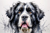Abstract Art Print of a Gentle Newfoundland Dog