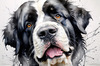 Abstract Art Print of a Gentle Newfoundland Dog