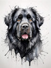 Abstract Art Print of a Gentle Newfoundland Dog