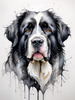 Abstract Art Print of a Gentle Newfoundland Dog