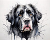 Abstract Art Print of a Gentle Newfoundland Dog