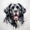 Abstract Art Print of a Gentle Newfoundland Dog