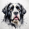 Abstract Art Print of a Gentle Newfoundland Dog