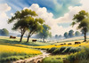 Open Plains with Grazing Herd and Dynamic Cloud Shadows