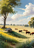 Open Plains with Grazing Herd and Dynamic Cloud Shadows