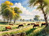 Open Plains with Grazing Herd and Dynamic Cloud Shadows