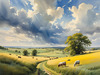 Open Plains with Grazing Herd and Dynamic Cloud Shadows