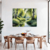Peaceful Woodland Lake Dining Room Demo