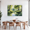 Peaceful Woodland Lake Dining Room Demo