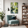 Peaceful Woodland Lake Living Room Demo