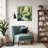 Peaceful Woodland Lake Living Room Demo