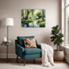 Peaceful Woodland Lake Living Room Demo