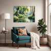 Peaceful Woodland Lake Living Room Demo