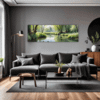 Peaceful Woodland Lake Living Room Demo