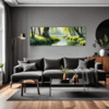 Peaceful Woodland Lake Living Room Demo