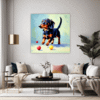 Playful Dachshund Living Room Demo