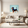 Playful Dachshund Living Room Demo