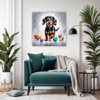 Playful Dachshund Living Room Demo