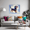 Playful Dachshund Living Room Demo