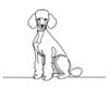 Minimalist Line Art Print of a Poodle in Elegant Poise