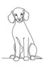 Minimalist Line Art Print of a Poodle in Elegant Poise