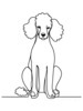 Minimalist Line Art Print of a Poodle in Elegant Poise