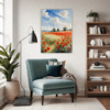Poppy Field in Full Bloom Living Room Demo