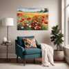 Poppy Field in Full Bloom Living Room Demo