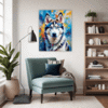 Powerful Siberian Husky Living Room Demo