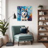 Powerful Siberian Husky Living Room Demo