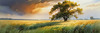 Vast Prairie with Swaying Tallgrass and a Distant Solitary Tree under a Dramatic Sky